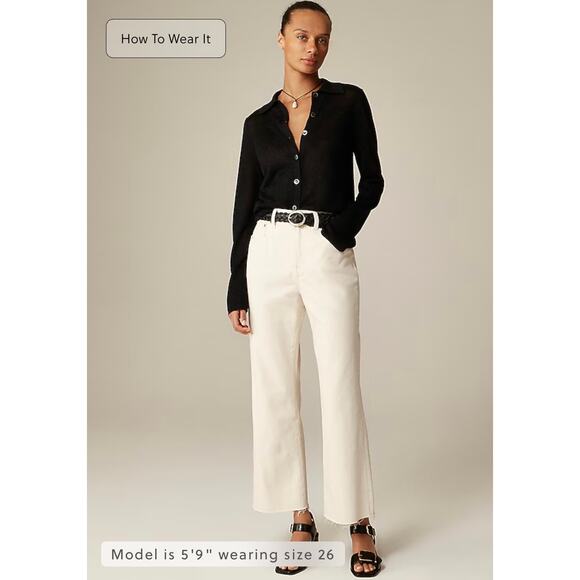 J. Crew 2025 30T Mid Rise Relaxed Kickout Jean Ecru Wash CH686 - Picture 1 of 13